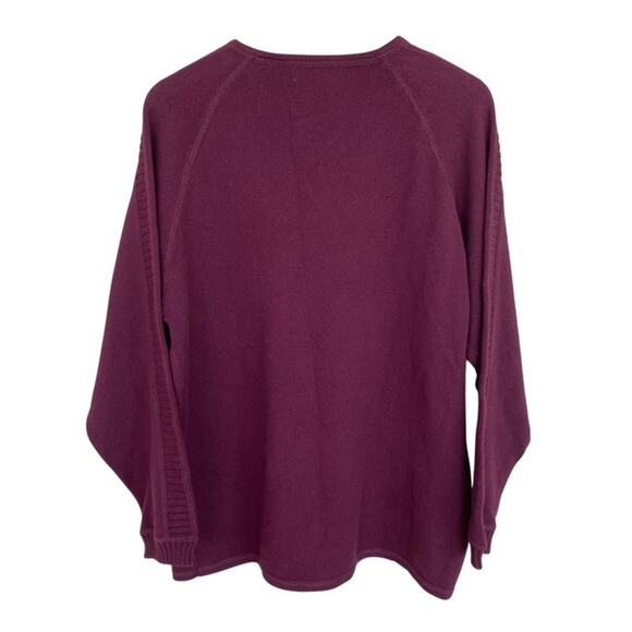 Eddie Bauer Burgundy V-Neck Cotton Sweater - XL - NWT - Picture 3 of 4